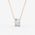 Classic Radiant Solitaire Pendant in 18K Rose Gold