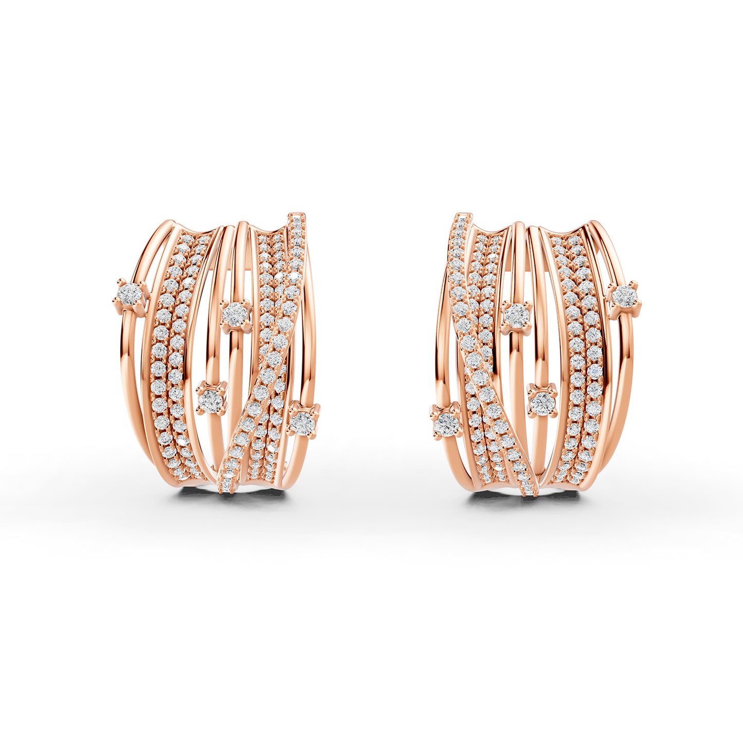 Midnight Rose Diamond Earrings - Large