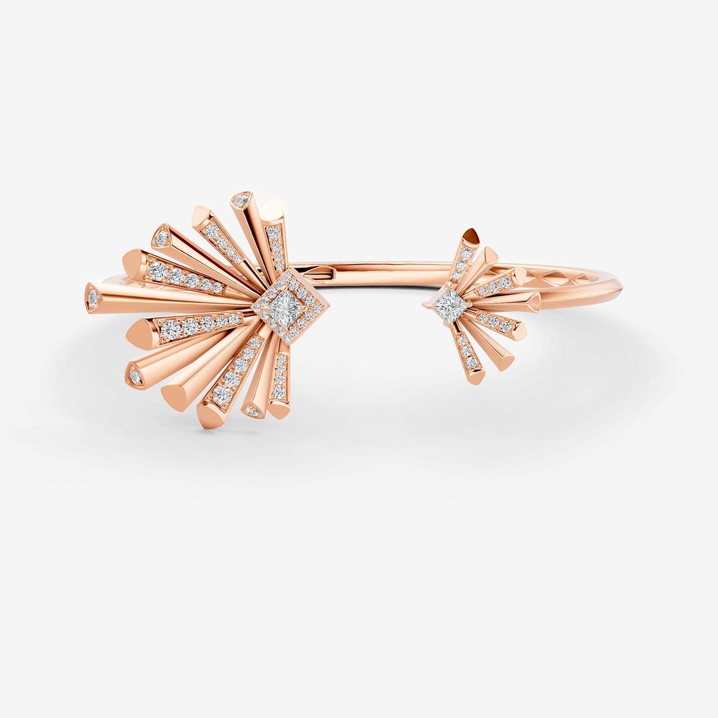 Carine Twin Starburst Diamond Bangle - Large