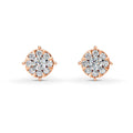 Mirage Round 1 Ct Look Diamond Stud Earrings in 18K Gold