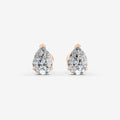 Classic Pear Solitaire Earrings in 18K Rose Gold
