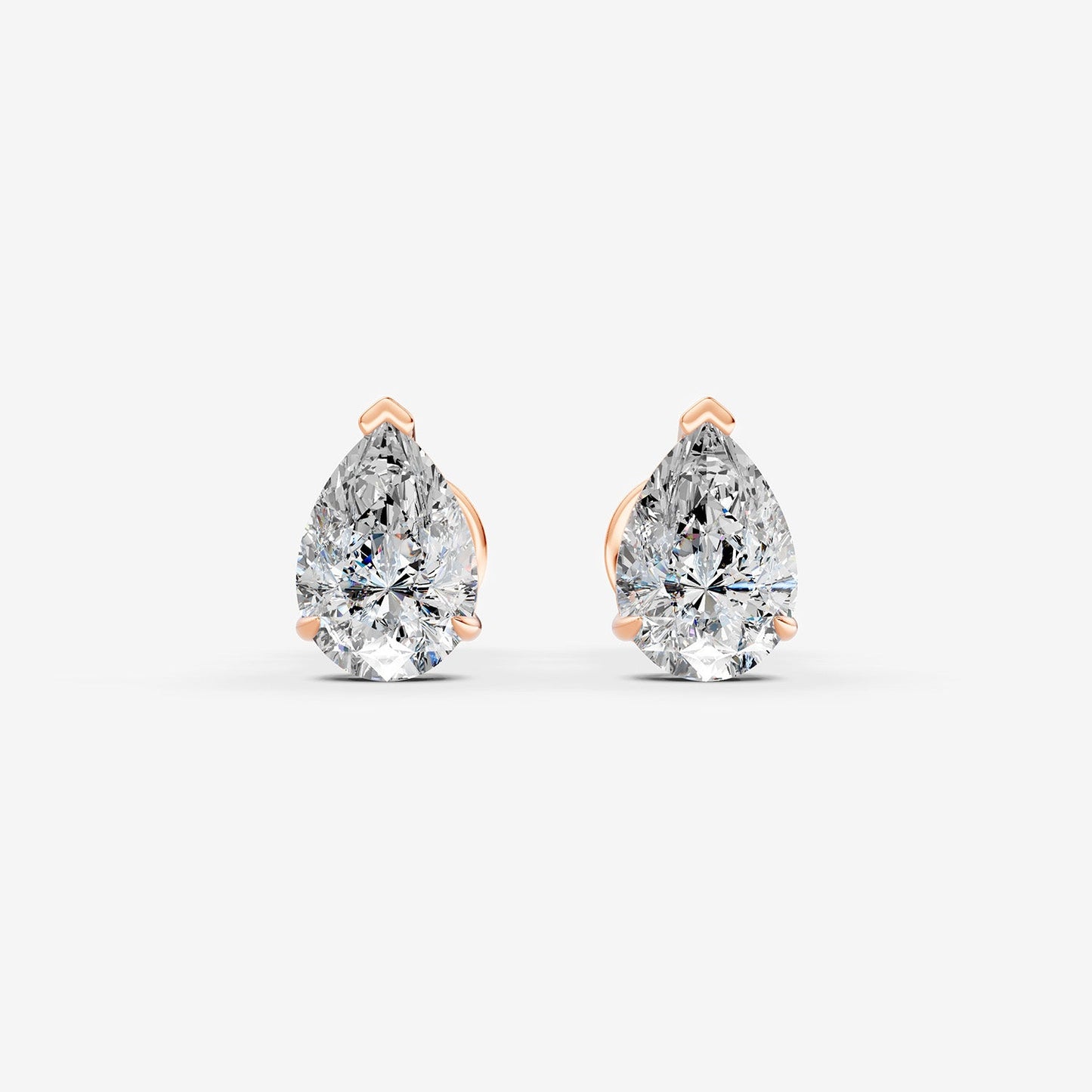 Classic Pear Solitaire Earrings in 18K Rose Gold