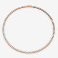 Non Graduated Classic 12 Carat Tennis Necklace in 18K Rose Gold