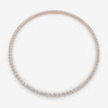 Graduated Classic 15 Carat Tennis Necklace in 18K Rose Gold