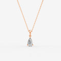 Classic Pear Solitaire Pendant in 18K Rose Gold