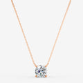 Classic Round Solitaire Pendant in 18K Rose Gold