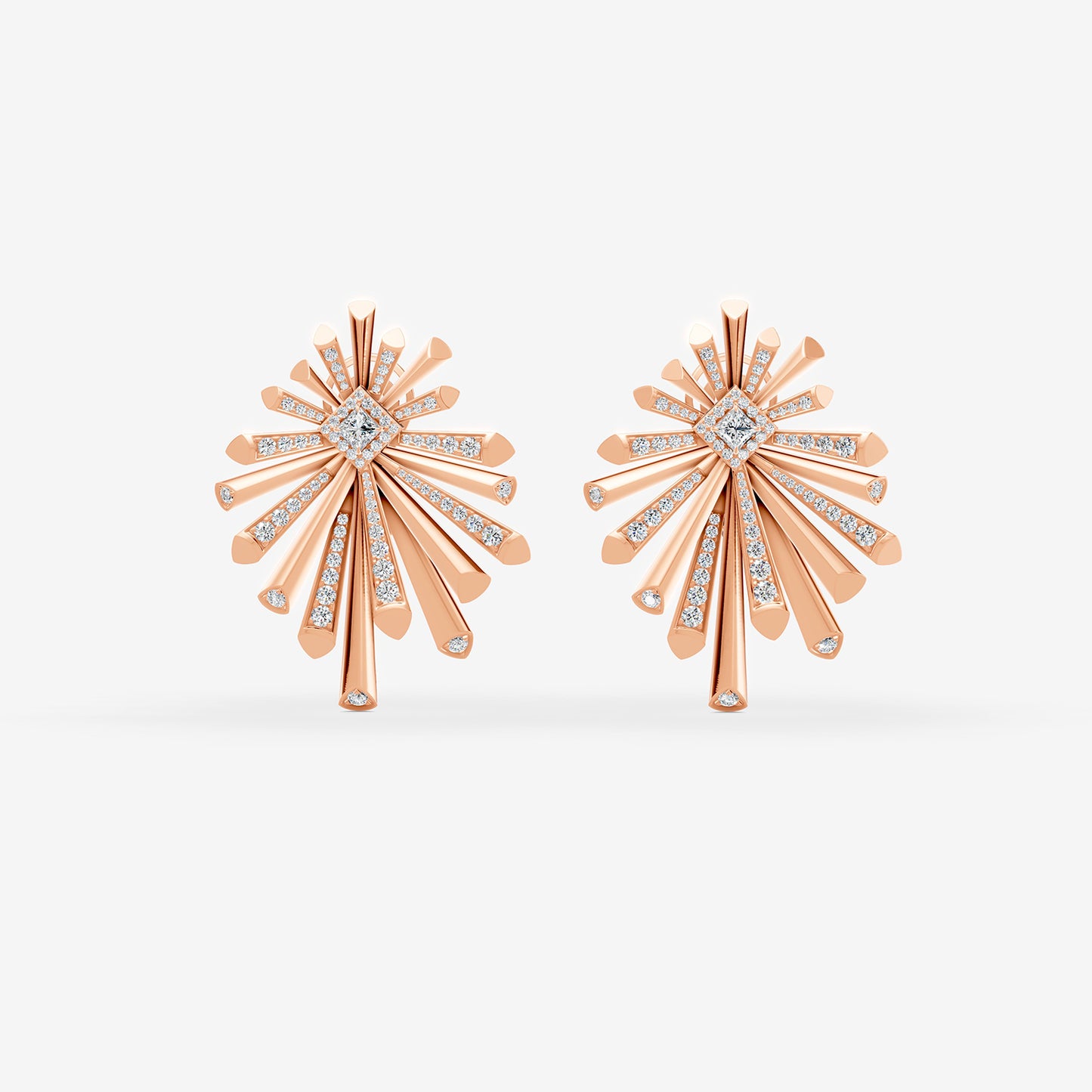 Carine Starburst Diamond Earrings - Large