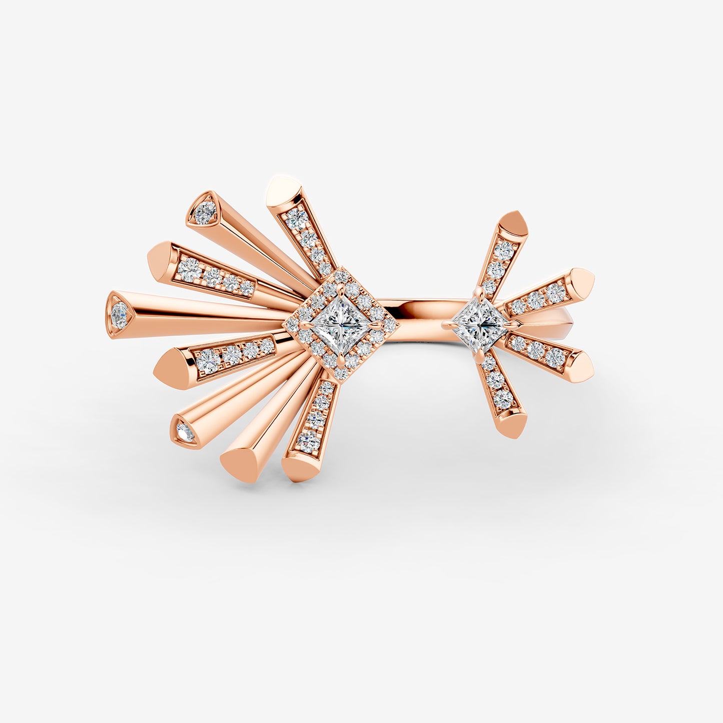 Carine Twin Starburst Diamond Ring