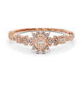 Red Carpet Diamond Flower Bangle 18K Rose Gold