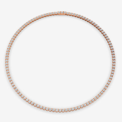 Non Graduated Classic 20 Carat Tennis Necklace in 18K Rose Gold