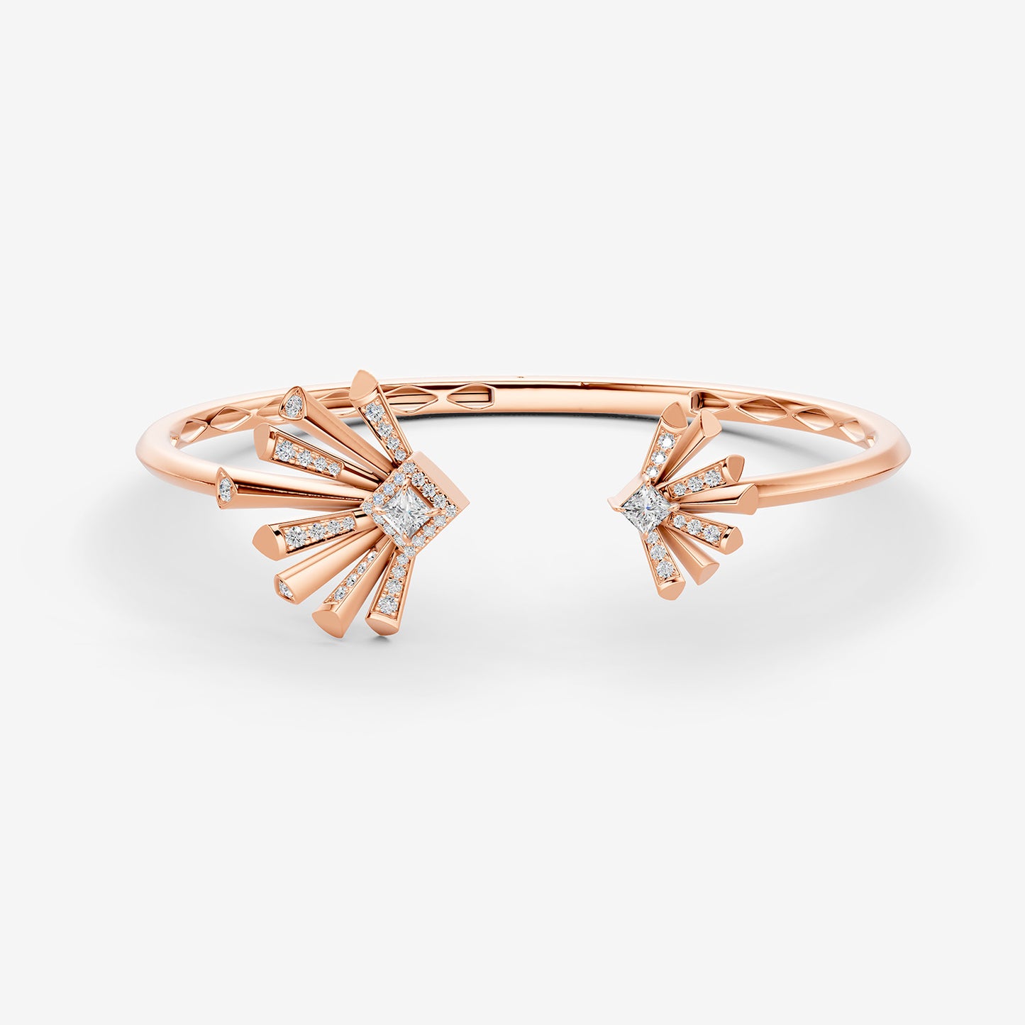 Carine Twin Starburst Diamond Bangle - Regular