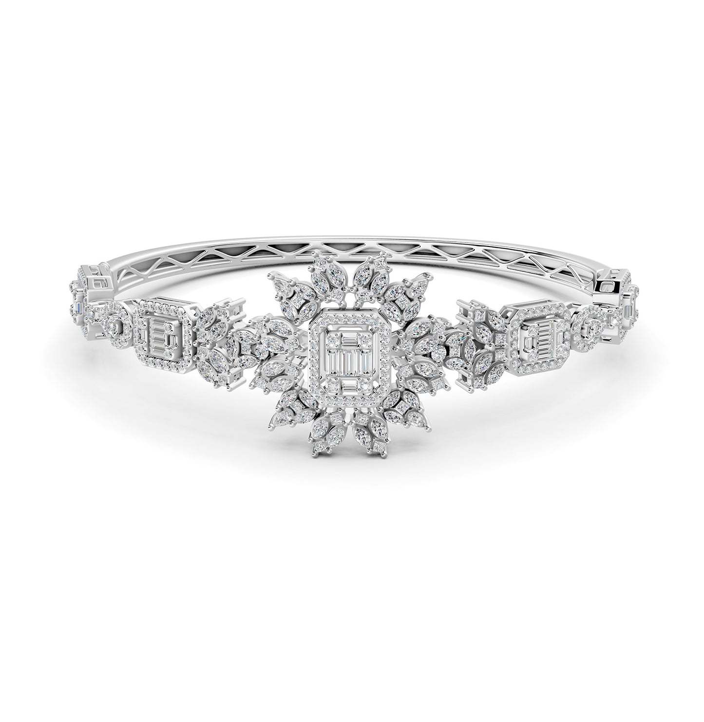 Red Carpet Diamond Flower Bangle