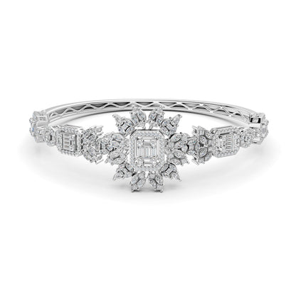 Red Carpet Diamond Flower Bangle