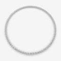 Graduated Classic 10 Carat Tennis Necklace in 18K White Gold