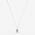 Classic Oval Solitaire Pendant in 18K White Gold