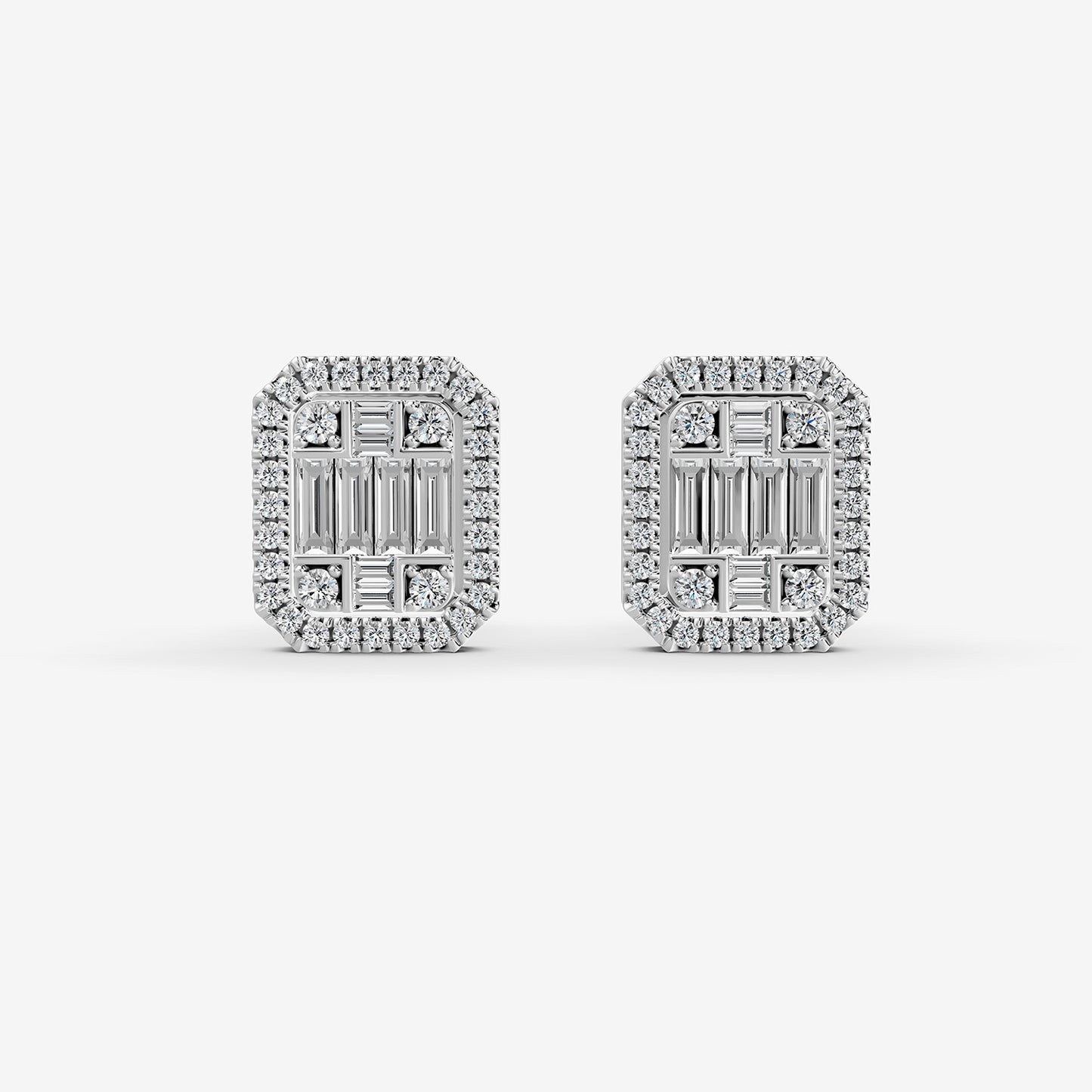 Mirage Emerald Cut Diamond Studs