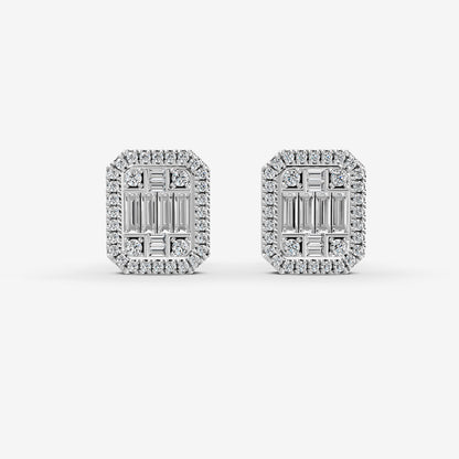 Mirage Emerald-cut 0.5 Carat Look Diamond Stud Earrings