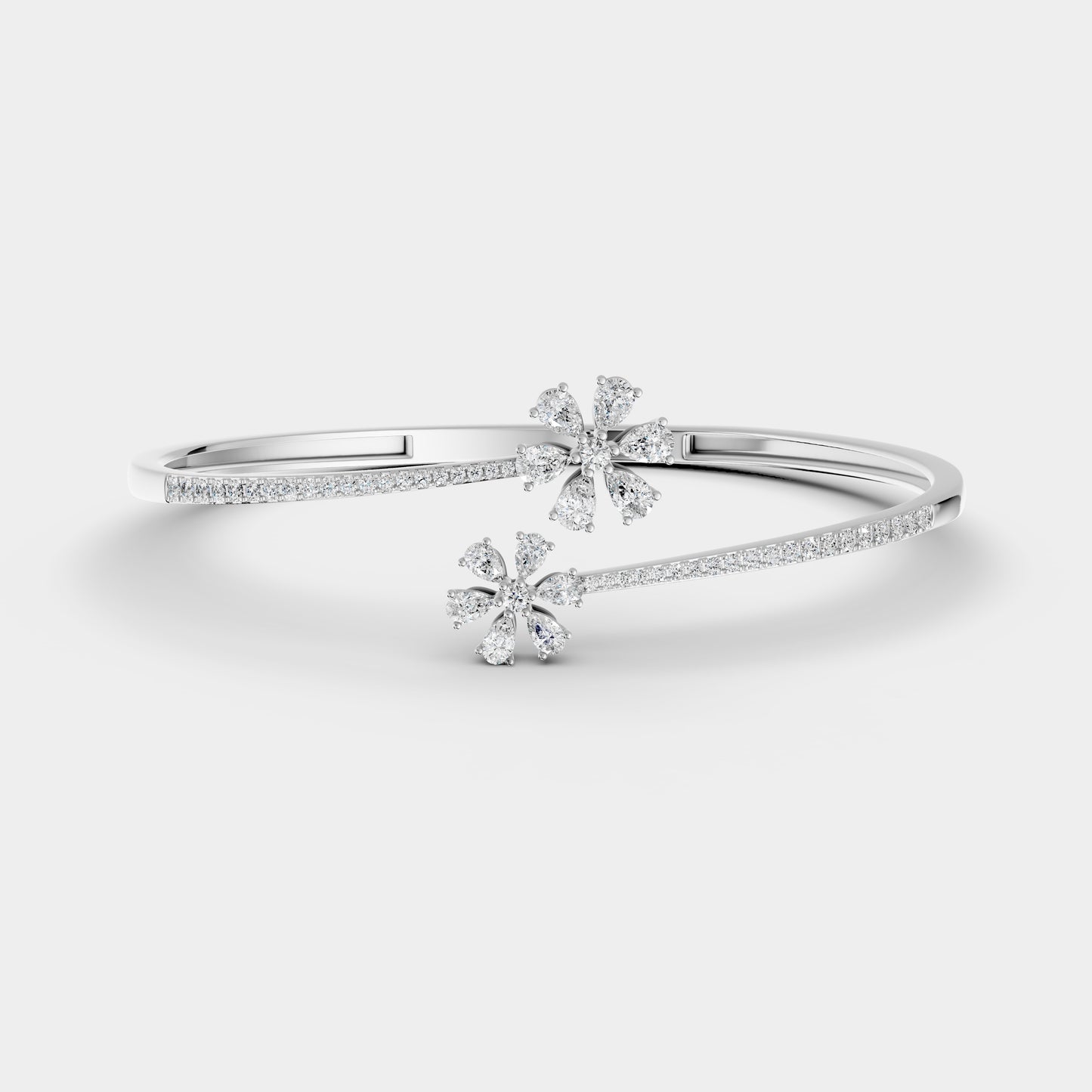 Red Carpet Diamond Blossom Areeq 18K Bangle White Gold