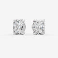 Classic Radiant Solitaire Earrings in 18K White Gold