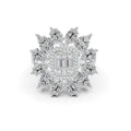 Red Carpet White Gold Diamond Sunburst Ring - Regular