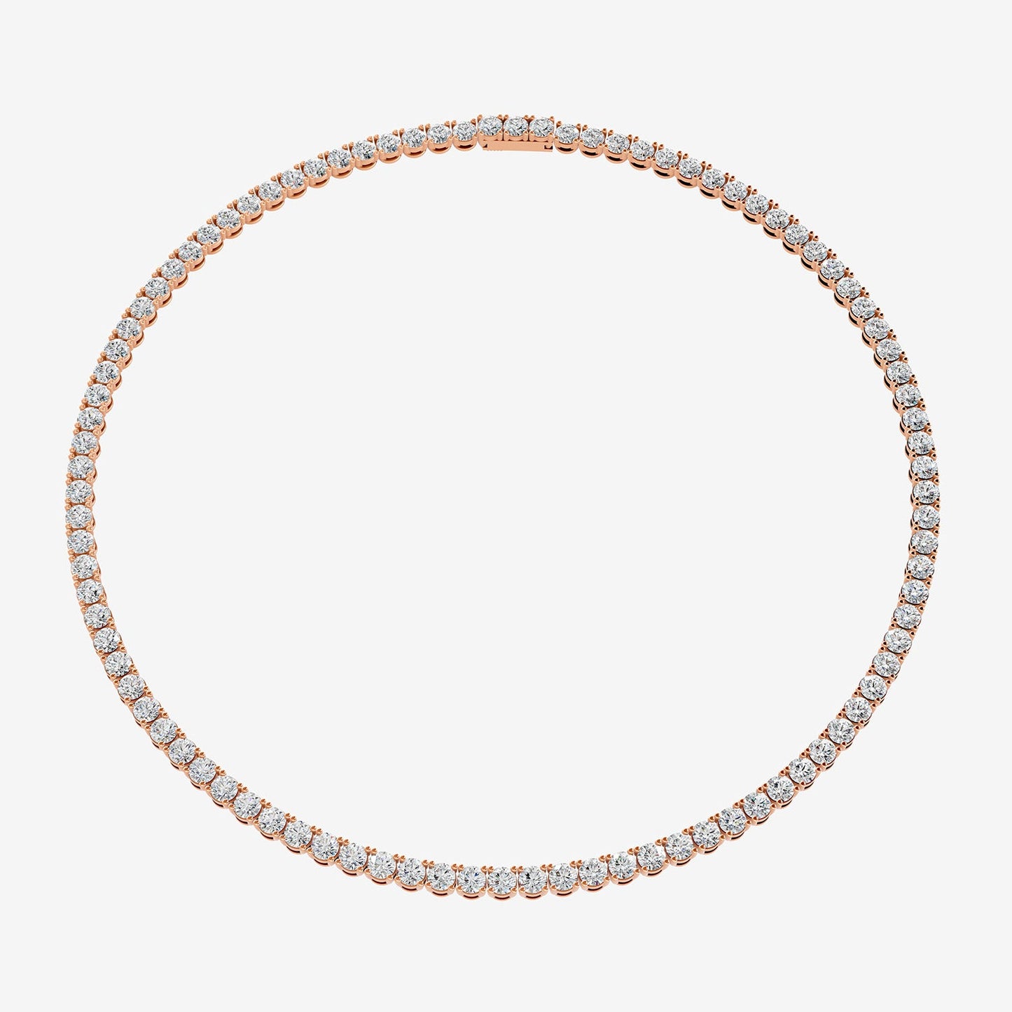 Graduated Classic 5 Carat Tennis Necklace in 18K Rose Gold