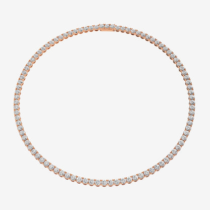 Graduated Classic 5 Carat Tennis Necklace in 18K Rose Gold