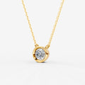 Bezel Round Solitaire Pendant in 18K Yellow Gold