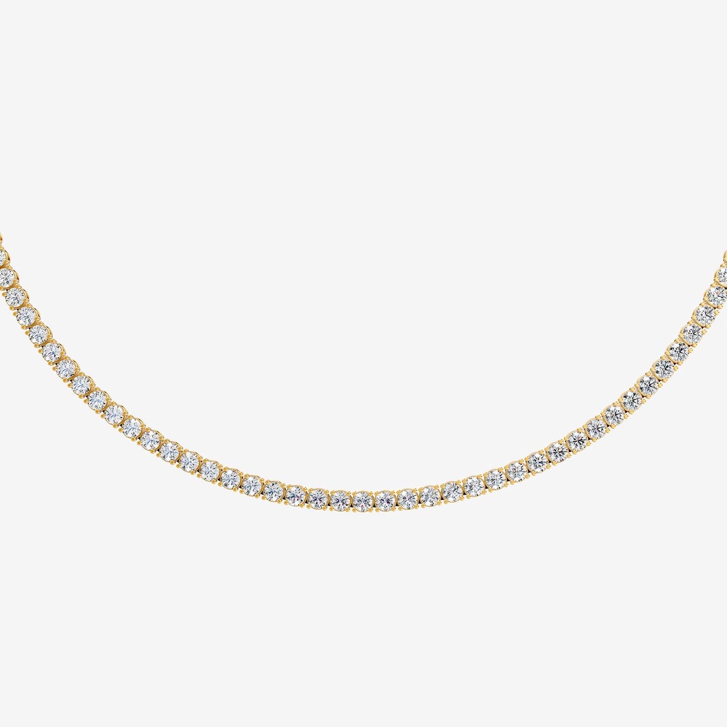 Non Graduated Classic 45 Carat Tennis Necklace in 18K Yellow Gold