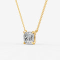 Classic Cushion Solitaire Pendant in 18K Yellow Gold