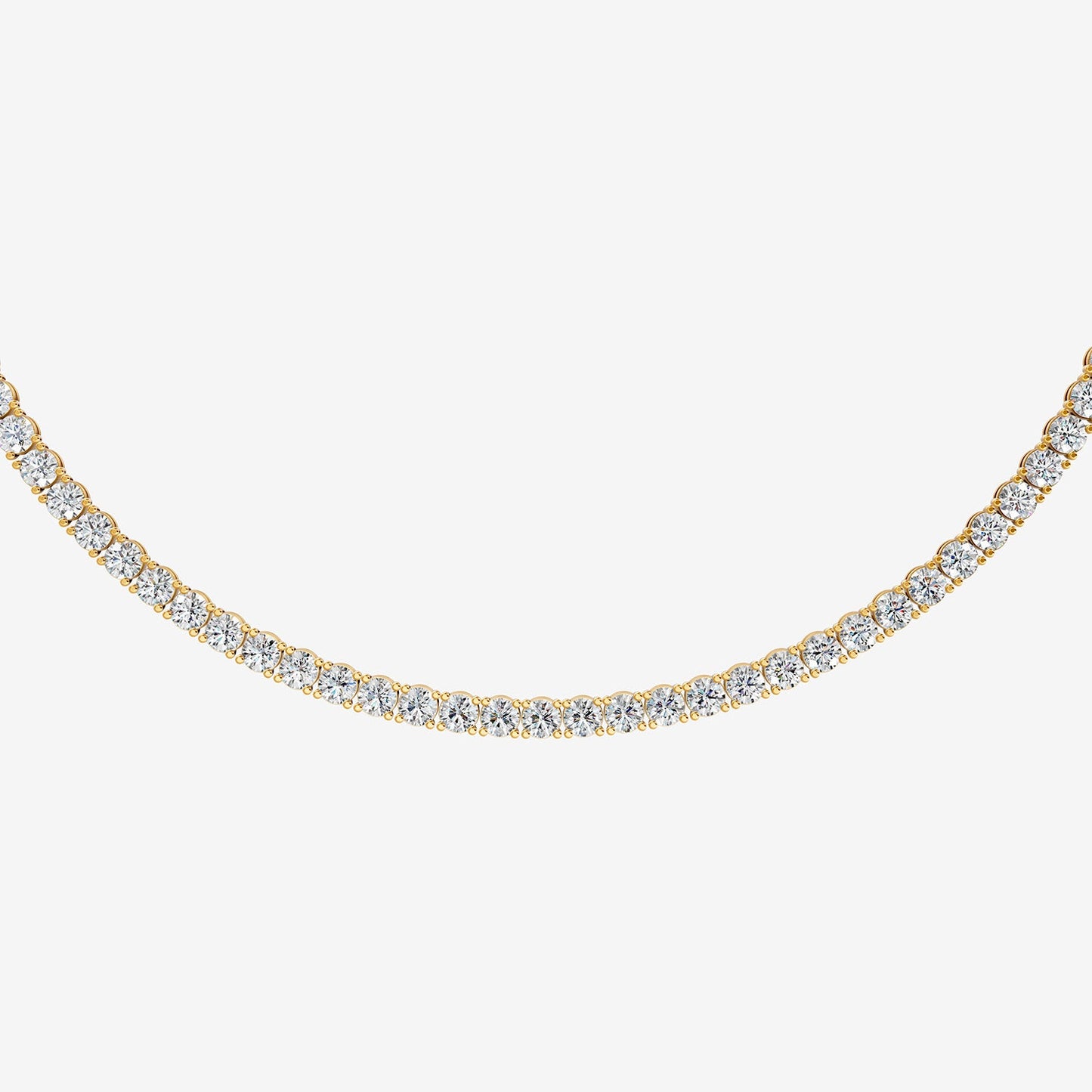 Graduated Classic 5 Carat Tennis Necklace in 18K Yellow Gold