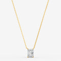 Classic Radiant Solitaire Pendant in 18K Yellow Gold
