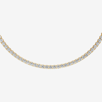 Graduated Classic 7.5 Carat Tennis Necklace in 18K Yellow Gold