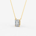 Classic Emerald Solitaire Pendant in 18K Yellow Gold