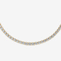 Graduated Classic 15 Carat Tennis Necklace in 18K Yellow Gold
