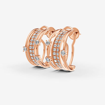 Midnight Rose Diamond Earrings - Small