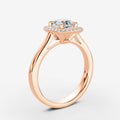 Halo Cushion Solitaire Ring in 18K Rose Gold