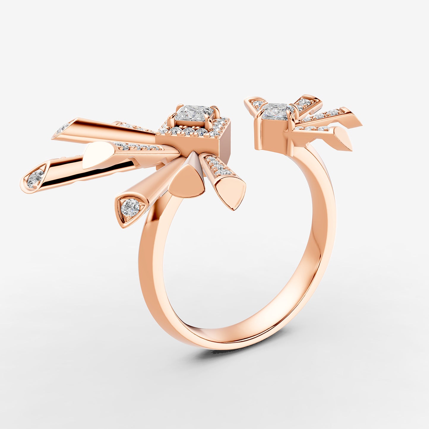 Carine Twin Starburst Diamond Ring