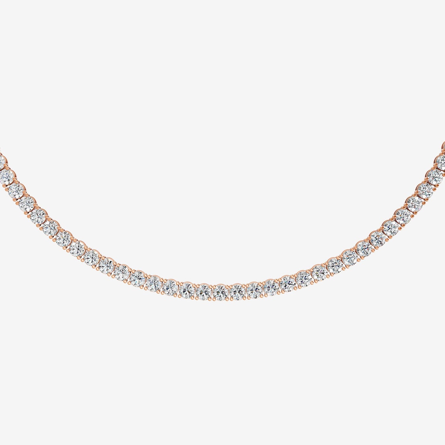 Graduated Classic 5 Carat Tennis Necklace in 18K Rose Gold