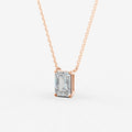 Classic Emerald Solitaire Pendant in 18K Rose Gold