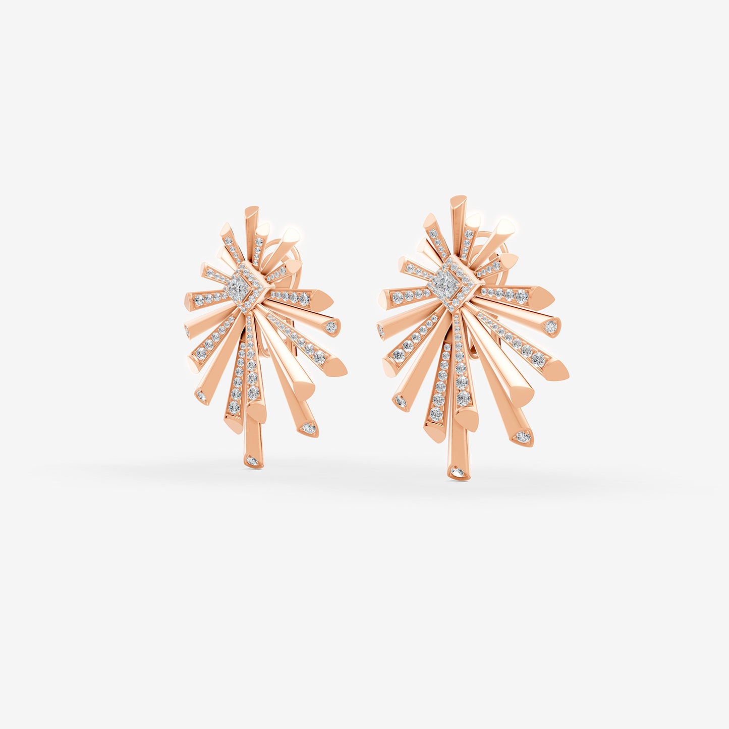 Carine Starburst Diamond Earrings - Large