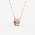 Bezel Round Solitaire Pendant in 18K Rose Gold