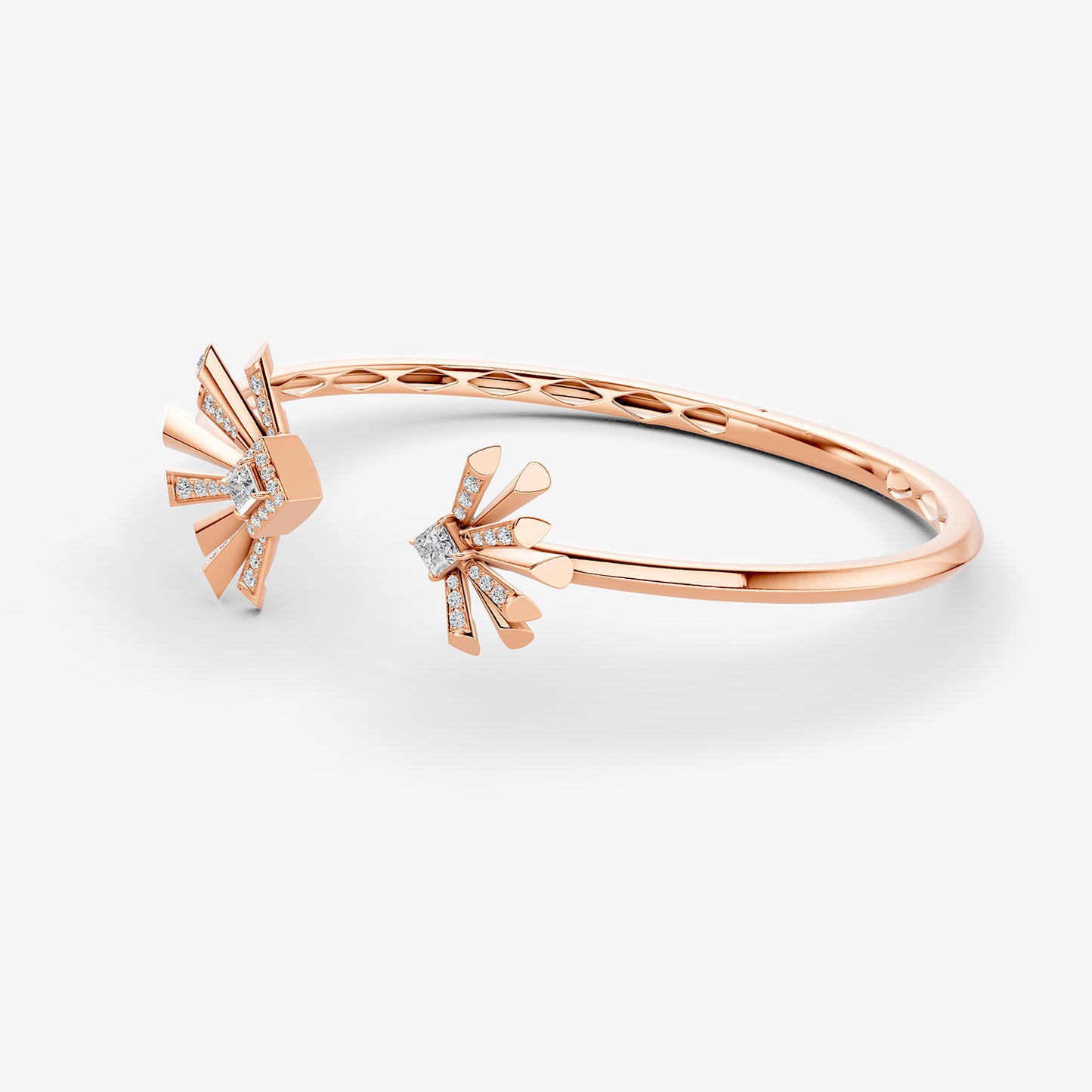 Carine Twin Starburst Diamond Bangle - Regular