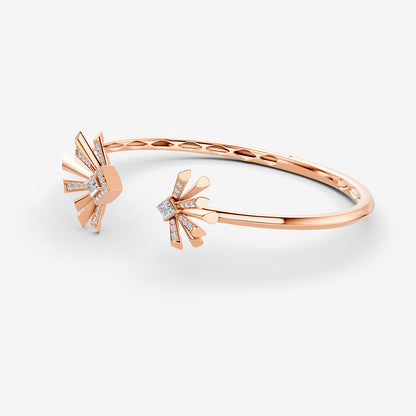 Carine Twin Starburst Diamond Bangle - Regular