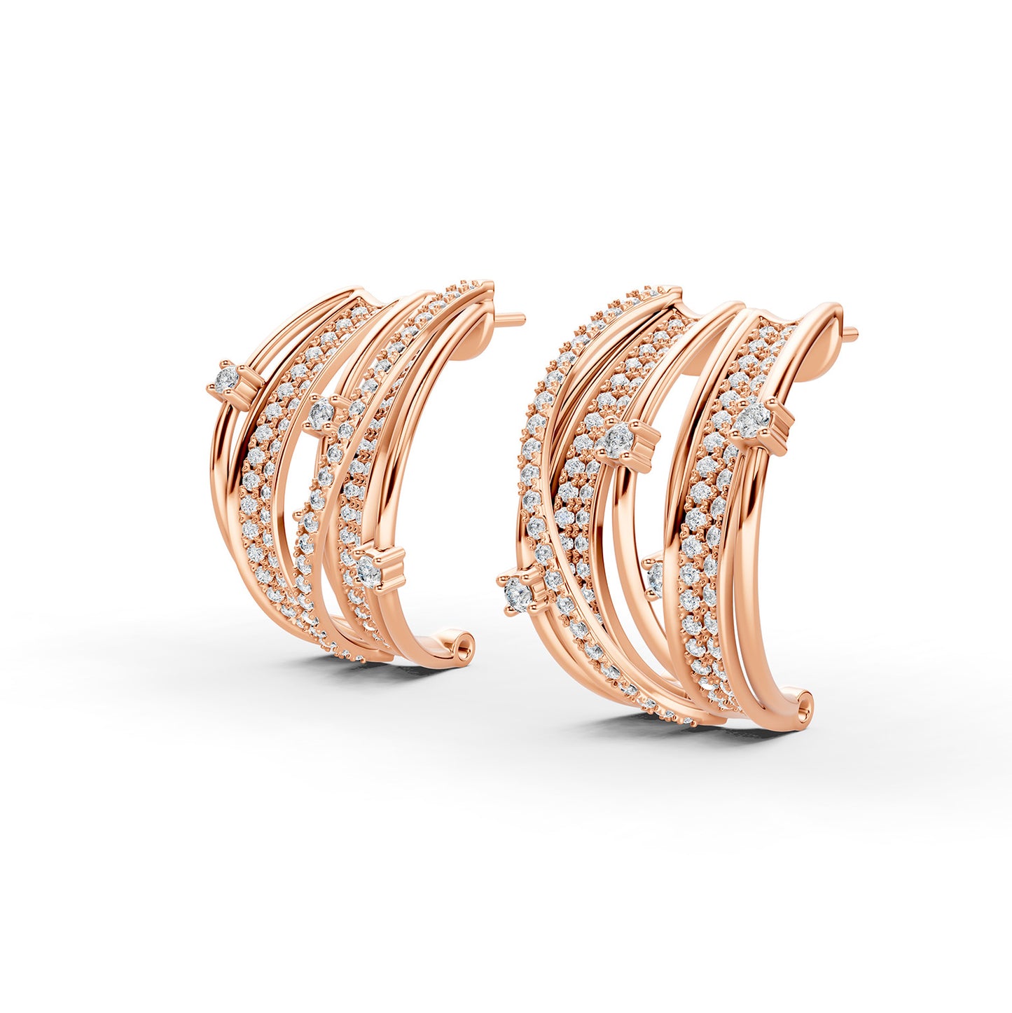 Midnight Rose Diamond Earrings - Large