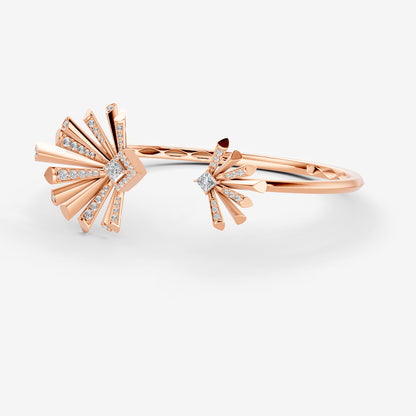 Carine Twin Starburst Diamond Bangle - Large