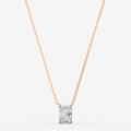 Classic Radiant Solitaire Pendant in 18K Rose Gold