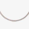 Graduated Classic 15 Carat Tennis Necklace in 18K Rose Gold