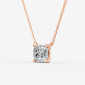 Classic Cushion Solitaire Pendant in 18K Rose Gold