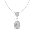Mirage Large Diamond Double Pear Drop Pendant in White Gold