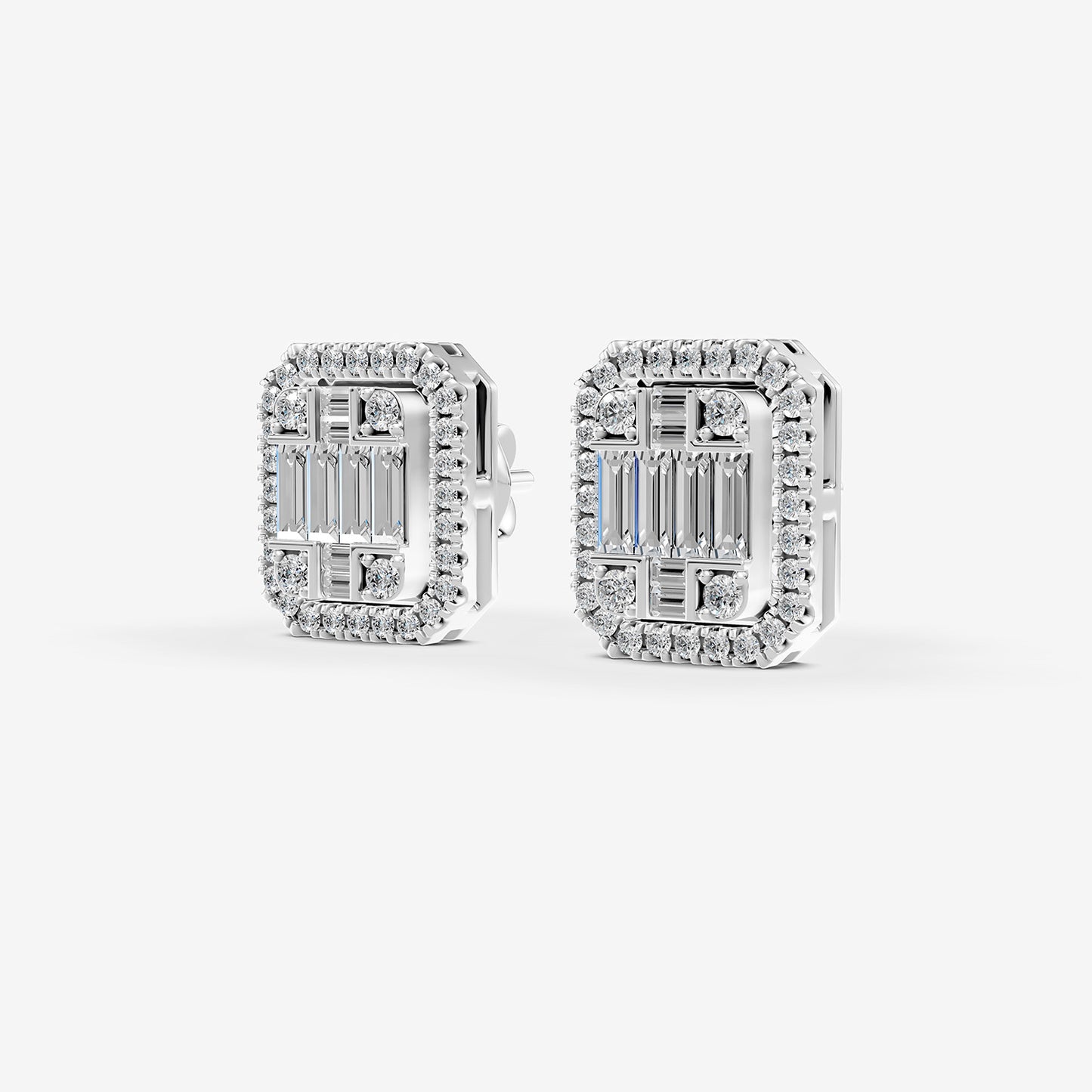 Mirage Emerald Cut Diamond Studs